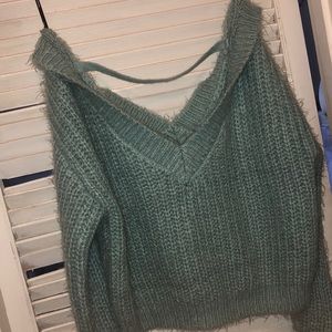 Cute Turquoise Fall 🍂 cropped Sweater